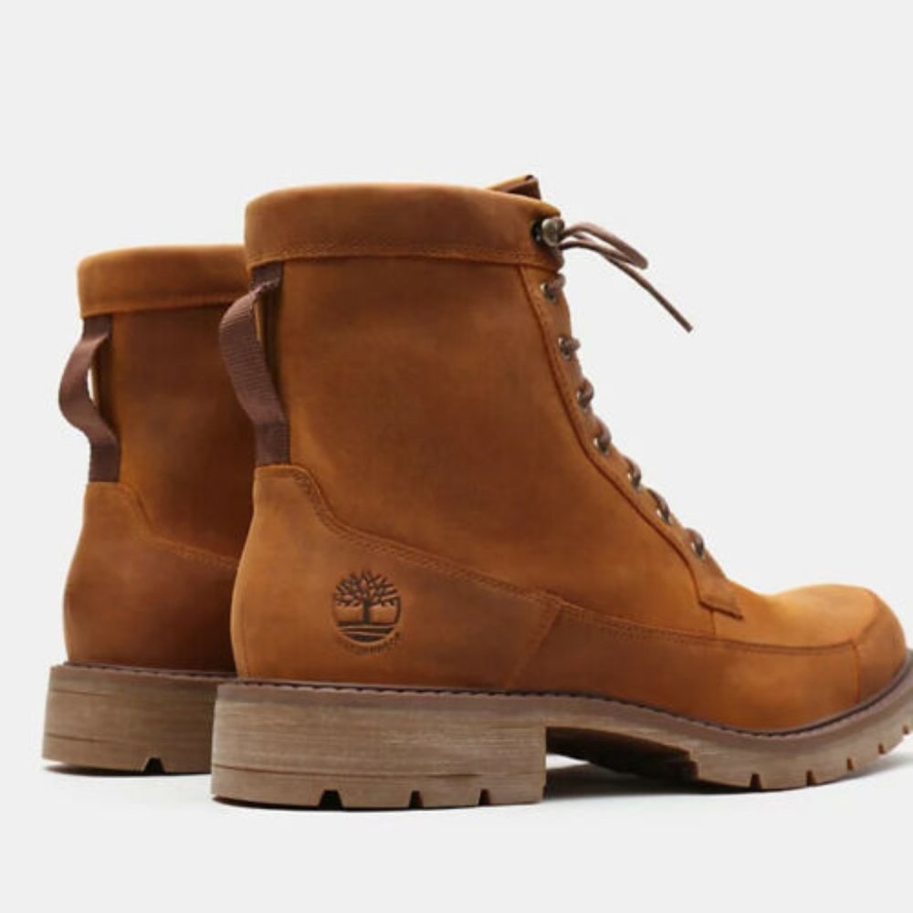 TIMBERLAND ELMHURST MEN'S 6" BROWN WATERPROOF NUBUCK LEATHER BOOTS A26GP - Picture 5 of 9